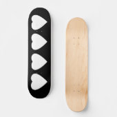 Zwart en wit liefdeshartsontwerp. skateboard (Voorkant)