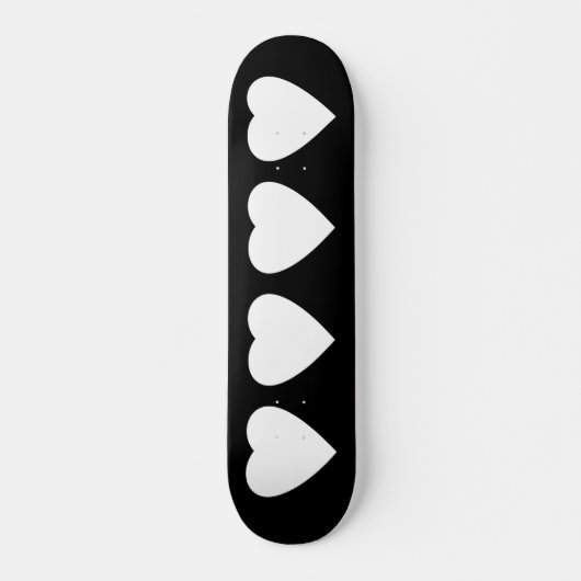 Zwart en wit liefdeshartsontwerp. skateboard (Voorkant)