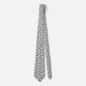 Zwart en wit Lily Pattern Stropdas (Voorkant)