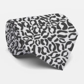 Zwart en wit luipaard dierprint trouwaccessoire vo stropdas (Opgerold)