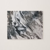 Zwart en wit Marmer Textielpatroon Legpuzzel (Horizontaal)