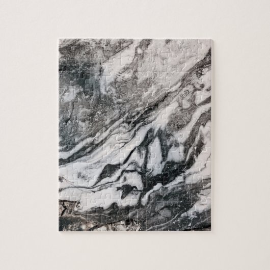 Zwart en wit Marmer Textielpatroon Legpuzzel (Verticaal)