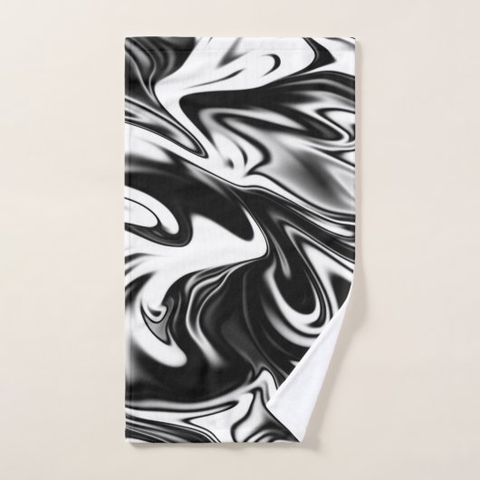 Zwart en wit marmerpatroon, bad handdoek (Handdoek)