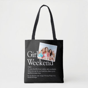 Zwart en wit Meidenweekend Definitie Foto Draagtas