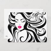 Zwart en wit  meisje briefkaart (Voorkant / Achterkant)