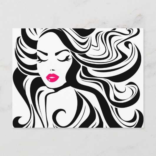 Zwart en wit  meisje briefkaart (Voorkant)
