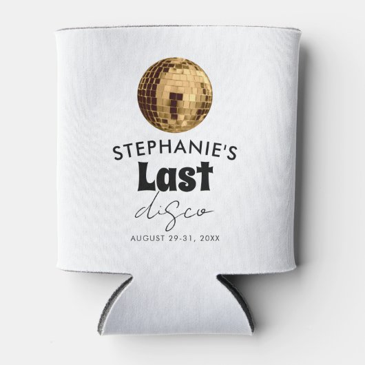 Zwart en Wit met Goud Laatste Disco Meidenavond Blikjeskoeler (Voorkant)