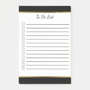 Zwart en wit met gouden rand takenlijst post-it® notes