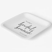 Zwart en Wit Minimalistisch Script Bruidsbrunch Papieren Bordje (Gebogen)