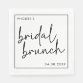 Zwart en Wit Minimalistisch Script Bruidsbrunch Servet (Voorkant)