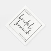 Zwart en Wit Minimalistisch Script Bruidsbrunch Servet (Hoek)