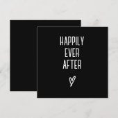 Zwart en wit minimalistische trouwkaart voor dankj kaart (Voorkant / Achterkant)