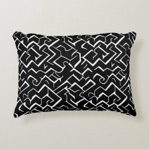 Zwart en wit model   Modern Gothic Accent Kussen