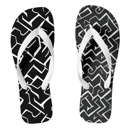 Zwart en wit model | Modern Gothic Teenslippers (Voetbed)