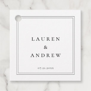 Zwart en wit Modern Classic Minimalist Bedankjes Labels