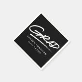 Zwart en wit, modern, gestormd Afstuderen Servet (Hoek)