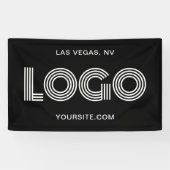 Zwart en wit modern groot rechthoekig logo spandoek (Horizontaal)
