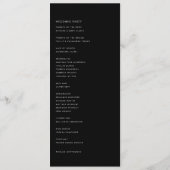 Zwart en wit Modern handgeschreven script bruiloft Programma (Achterkant)