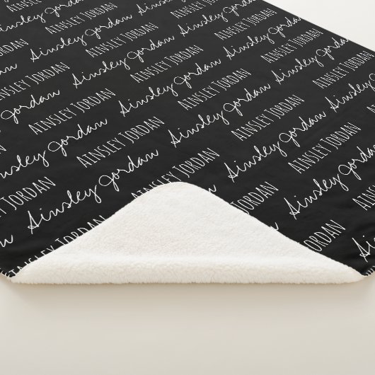 Zwart en wit Modern Keepsake Baby Custom Sherpa Deken (3/4)