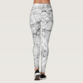 Zwart en wit modern leggings (Achterkant)
