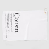 Zwart en wit modern leuk neef/neefje definitie golfhanddoek (Horizontaal)