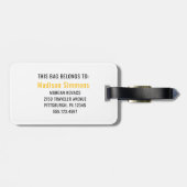 Zwart en Wit | Modern Monogram Bagagelabel (Achterkant horizontaal)