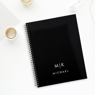 Zwart en wit Modern monogram Planner