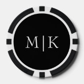 Zwart en wit | Modern monogram Poker Chips (Voorkant)