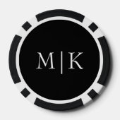 Zwart en wit | Modern monogram Poker Chips (Achterkant)