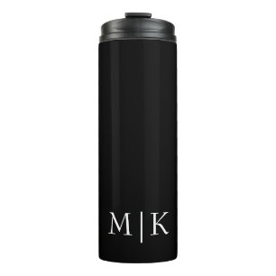 Zwart en wit   Modern monogram Thermosbeker