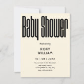 Zwart en wit Modern Retro baby shower Kaart (Voorkant)