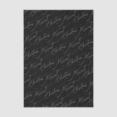 Zwart en wit modern script Kerstmis Tissuepapier (Voorkant)