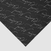 Zwart en wit modern script Kerstmis Tissuepapier (Detail)