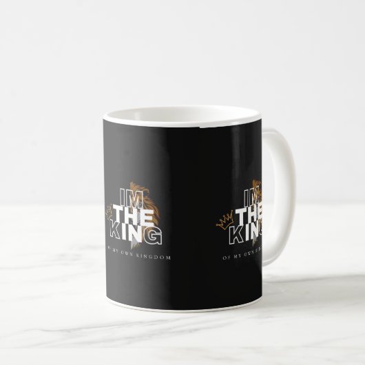 Zwart en wit Modern The King" mok (Voorkant rechts)