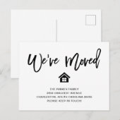 Zwart en wit | Moderne mededeling over verplaatsin Briefkaart (Voorkant / Achterkant)