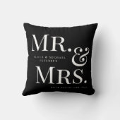 Zwart en wit Moderne meneer en mevrouw aangepaste Kussen (Achterkant)