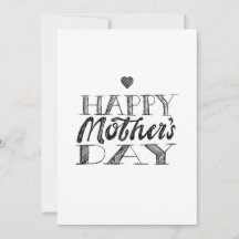 Zwart en wit Moederdag Lettering & Hart