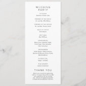 Zwart en Wit Monogram Elegant Huwelijk Programma (Achterkant)