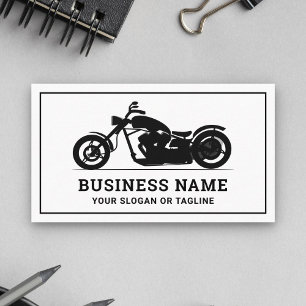 Zwart en Wit Motorfiets Motor Mechanicien Visitekaartje