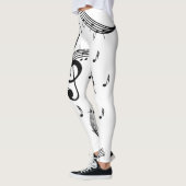 Zwart en wit muziekontwerp leggings (Links)