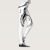 Zwart en wit muziekontwerp leggings (Rechts)