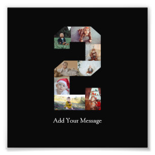 Zwart en Wit Nummer 2 Foto Collage Afdruk