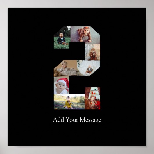 Zwart en Wit Nummer 2 Foto Collage Poster (Voorkant)