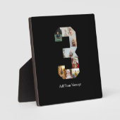 Zwart en Wit Nummer 3 Foto Collage Fotoplaat (Voorkant)