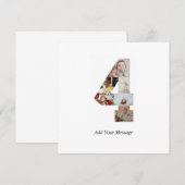 Zwart en Wit Nummer 4 Foto Collage Bedankkaart (Voorkant / Achterkant)