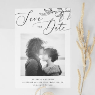 Zwart en Wit Olijf Bruiloft   Italiaanse Foto Save The Date