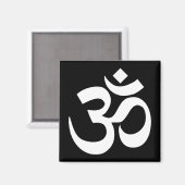 Zwart en wit Om-symbool Magneet (Voorkant / Achterkant)