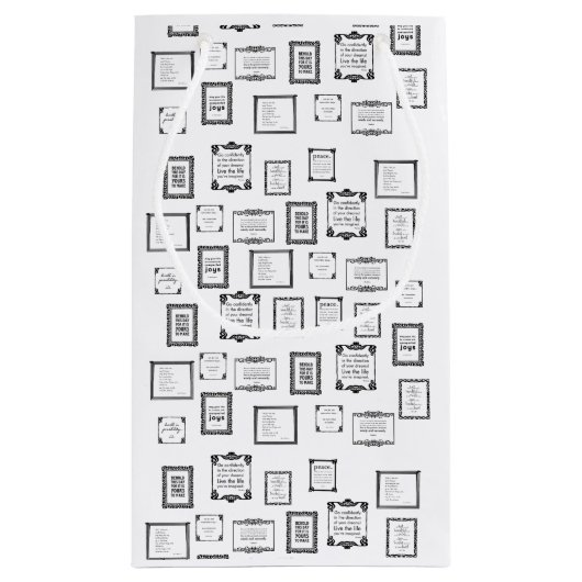 Zwart en wit omlijnd omhulde citaten Patroontas Klein Cadeauzakje (Achterkant)