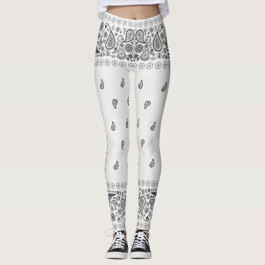 Zwart en wit ontwerp leggings (Voorkant)