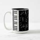 Zwart en wit Piano Muziek Mok 2 (Links)